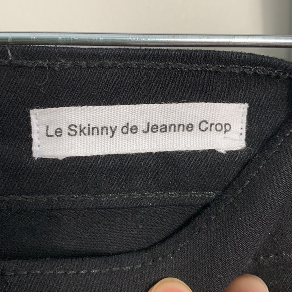 FRAME Le Skinny de Jeanne Crop Ripped Noir Size 27 - Picture 11 of 13